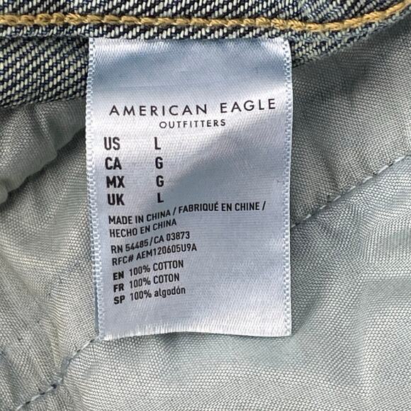 American Eagle Women's Denim Jacket Button Up Short, 100% Cotton, Sz. L - Picture 6 of 8